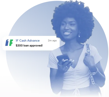 Happy customer approved for small personal loan via mobile