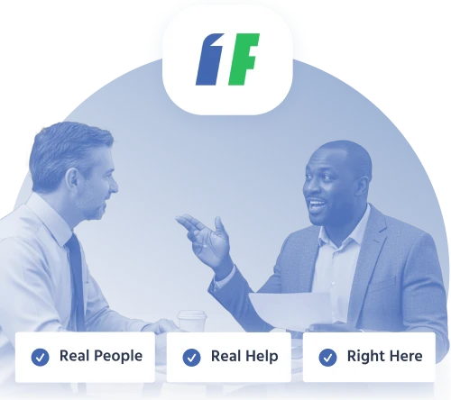In-person loan assistance from 1F Cash Advance representative in Arlington, Texas