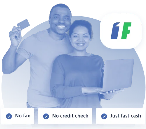 Smiling users getting approved for no fax, no credit check loan