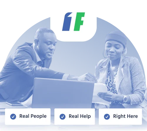 In-person loan assistance from 1F Cash Advance representative
