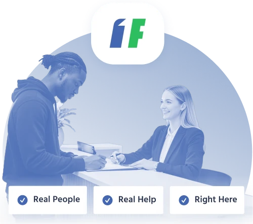 In-person loan assistance from 1F Cash Advance representative in St. Louis, MO