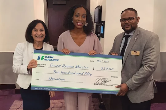 1F Cash Advance Donation to Gospel Rescue Mission